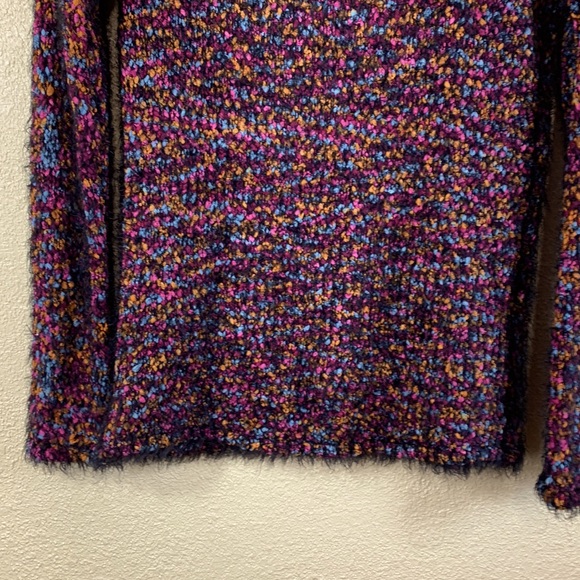 Ny Collection Sweater Fuzzy Soft Multi-Color Black Pink Pullover Long Sleeve - Picture 7 of 11